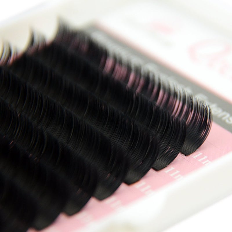 Qeelasee Matte Mink Flat Eyelash Extension 0.25 C Curl 14mm Ellipse Eyelashes False Mink Individual Eyelash Extension Professional Salon Used by Qeelasee - Image 3